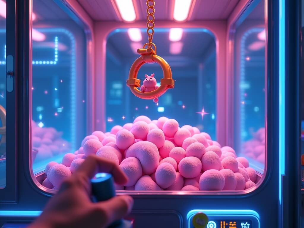 Player aiming the claw